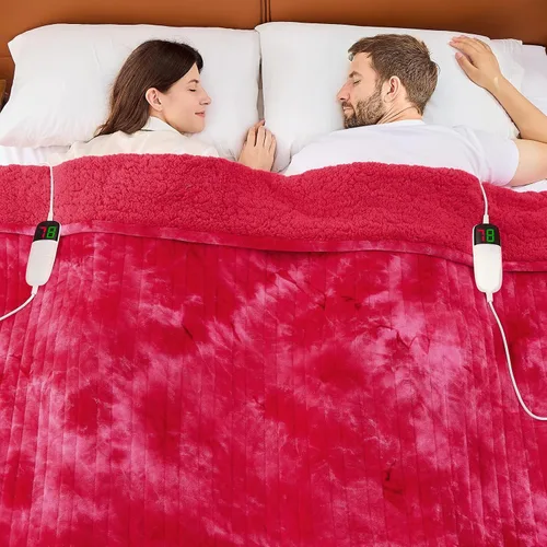 Miniatura 15 de greenoak Manta eléctrica con calefacción, manta térmica de piel sintética Sherpa para sofá cama, regalos cálidos de invierno para mujeres/ella