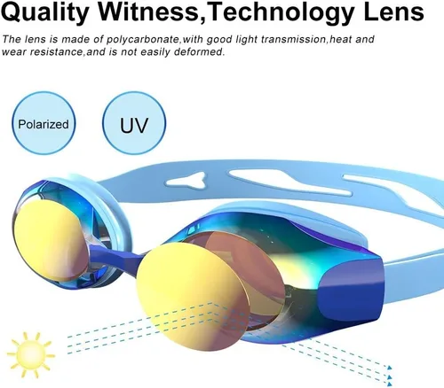 Miniatura 2 de Gafas de natación miope, Gafas de natación de visión corta Recubrimiento Espejo Azul 59