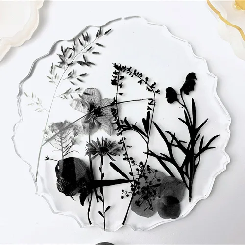 Miniatura 4 de 12 tipos 48 piezas flores secas prensadas reales para resina, herbario de plantas de hojas para fabricación de joyas artesanales (negro y blanco)
