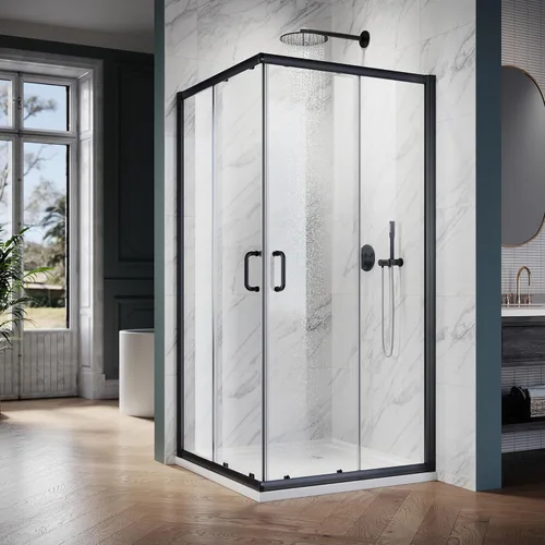 ELEGANT Cabina de ducha esquinera de 36 pulgadas de profundidad x 36 pulgadas de ancho x 72 pulgadas de alto, puerta de ducha de esquina corredera