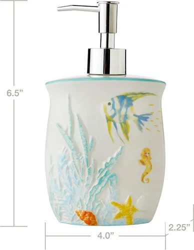 Miniatura 5 de SKL Home Dispensador de jabón de acuarela oceánica, multicolor
