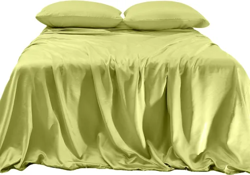 Miniatura 13 de Elegant Comfort Lujoso juego de sábanas de satén sedoso de 4 piezas, agradable para la piel y el cabello, resistente a las arrugas, la decoloración