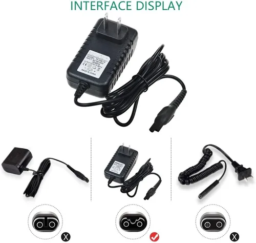 Miniatura 5 de Adaptador de corriente Cargador de CA compatible con la afeitadora Philips Norelco Aquatec AT830 AT830/41 AT815