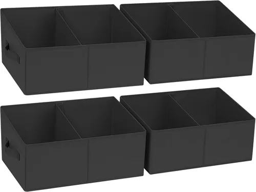 Miniatura 71 de DIMJ Contenedores de almacenamiento trapezoidales para ropa, 4 paquetes organizadores de armario y cestas de almacenamiento, cestas plegables