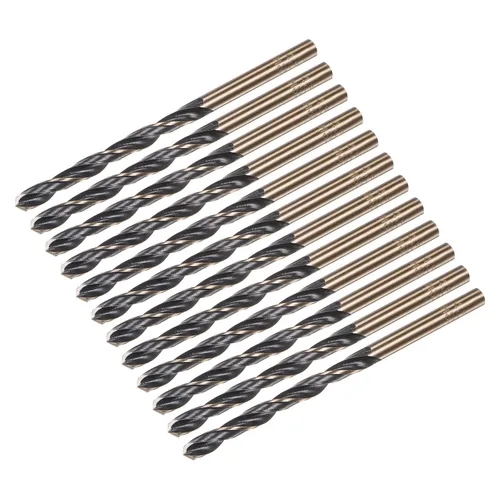 Miniatura 42 de uxcell Brocas Jobber de 0.118 in (0,118 pulgadas) de nitruro negro y oro recubierto de titanio M2 de alta velocidad (HSS) Brocas helicoidales