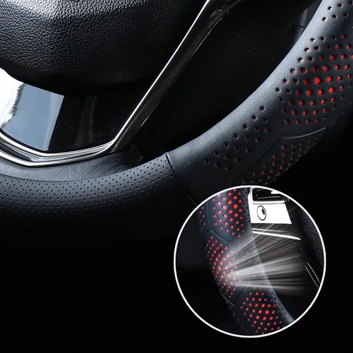 Miniatura 3 de Yangday Funda de cuero para volante de automóvil para Toyota RAV4, Corolla Camry Highlander, 14.5-15 pulgadas, funda antideslizante y transpirable