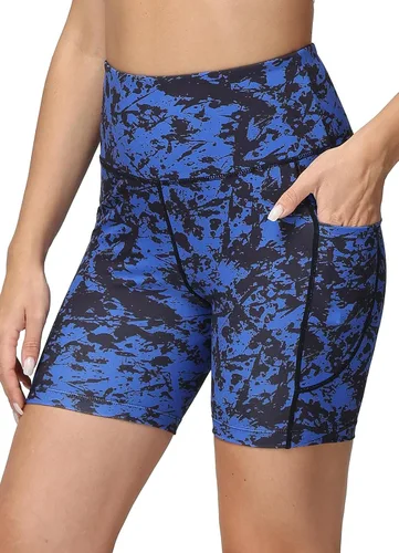 baleaf Pantalones cortos de ciclista de cintura alta de 68 pulgadas para mujer, con bolsillos, para gimnasio, entrenamiento, yoga, correr, atletismo