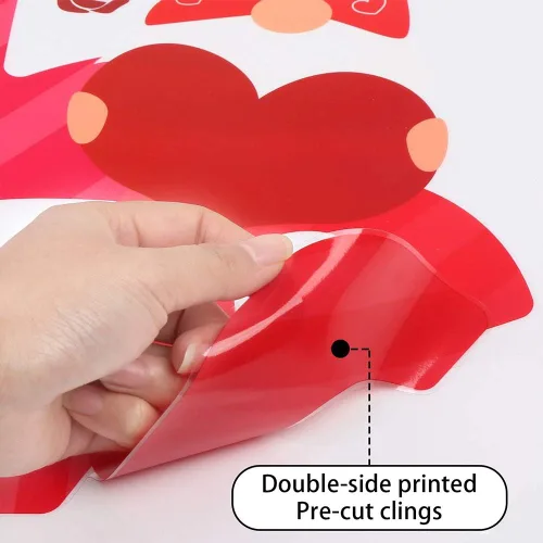 Miniatura 3 de CCINEE Adhesivo de ventana para el día de San Valentín, 6 hojas de calcomanías para ventana de gnomo, elfo, corazón, para San Valentín, boda