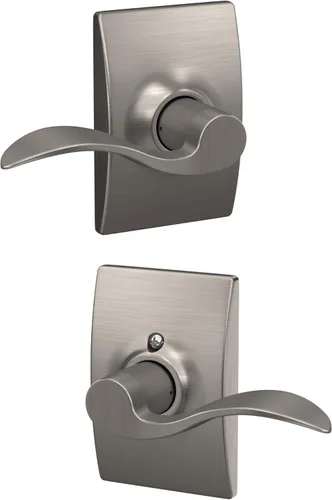 Miniatura 167 de SCHLAGE - Manija de puerta Accent con cerradura de paso libre para pasillo y armario en bronce antiguo - F10 ACC 716 Bronce Envejecido