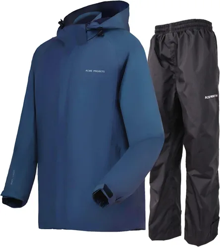 Miniatura 12 de Acme Projects Traje de lluvia (chaqueta + pantalones), 100% impermeable, transpirable, costura sellada, 393.701 in/105.82 oz, cremallera YKK