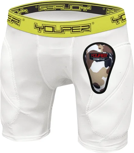 Miniatura 12 de Youper Pantalones cortos deslizantes acolchados para niños con copa atlética protectora suave para béisbol, fútbol americano, lacrosse