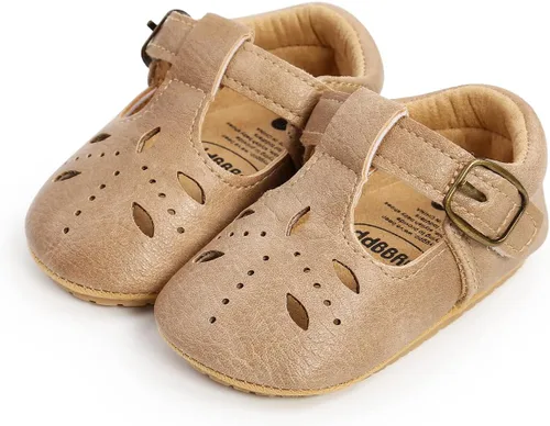 Miniatura 6 de SOFMUO Zapatos deportivos de cuero con cordones para bebés, niños y niñas, suela de goma suave, mocasines Oxford para recién nacidos