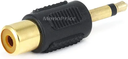 Miniatura 2 de Monoprice 107146 Adaptador de conector mono de 0.138 in a conector RCA, chapado en oro, negro