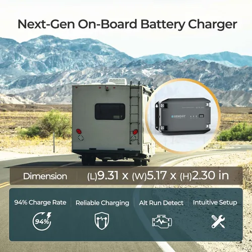 Miniatura 6 de Renogy - Cargador DC a DC 12V 20A - Cargador multietapa para baterías LiFePO4, AGM, Gel, inundadas Cargador de batería para coche, RV, marina