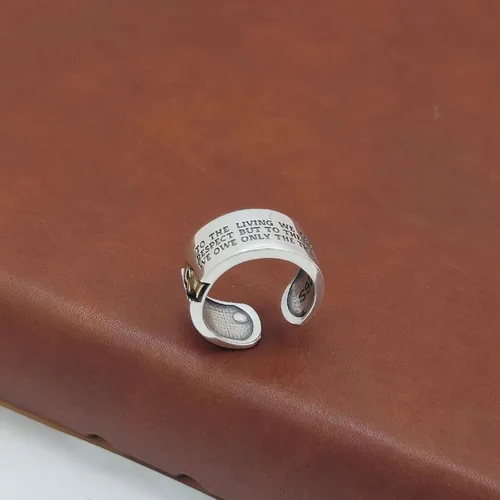 Miniatura 215 de Anillo de plata de ley 925, minimalista, ajustable, hecho a mano, para mujeres y niñas