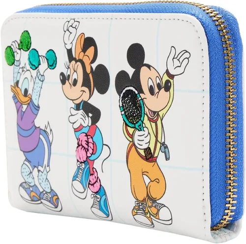 Miniatura 2 de Loungefly Billetera con cremallera de Disney Mousercise, Mousercise White, talla única , Retro
