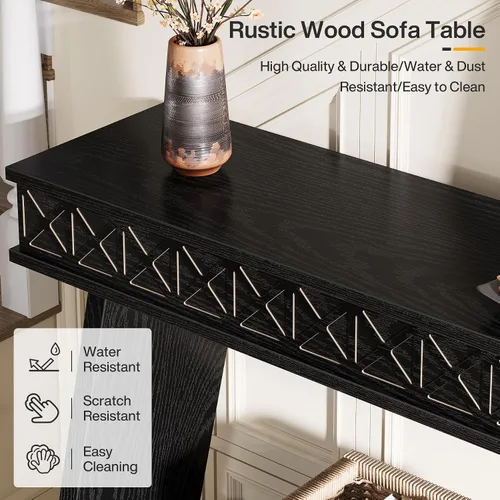 Miniatura 9 de Tribesigns Mesa Consola Moderna, Mesa de Entrada Extra Larga de 71 Pulgadas con Almacenamiento, Mesa de Sofá Estrecha de 2 Niveles Detrás del Sofá