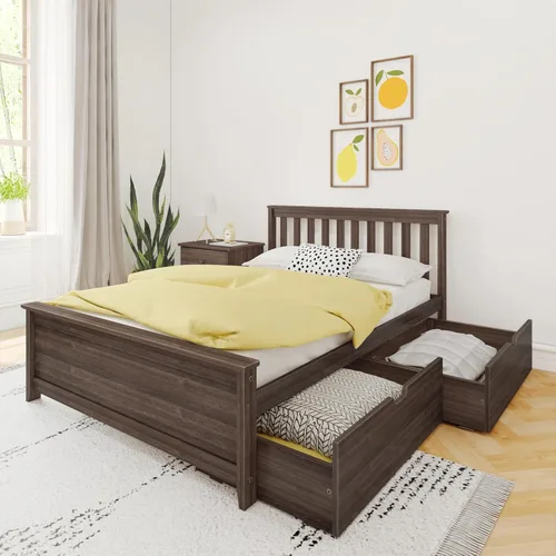 Miniatura 29 de Max & Lily - Cama individual, base de cama con cabecero para niños, listones, color blanco.