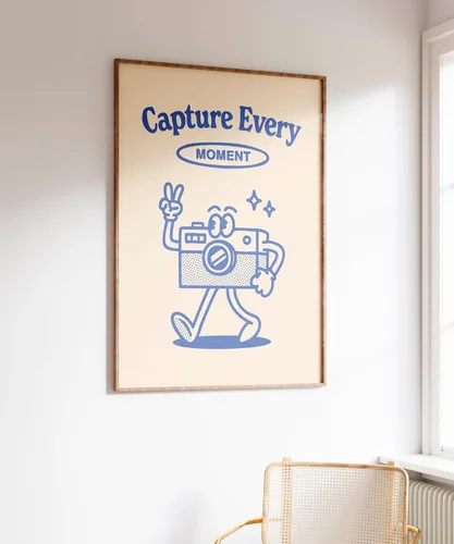 Impresión de cámara retro, arte de pared con cita de fotografía, regalo de fotógrafo de moda, póster de cámara, decoración de pared vintage, arte,