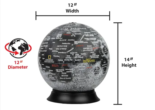 Miniatura 2 de Replogle Globes National Geographic - Globo de luna iluminado, 12 pulgadas