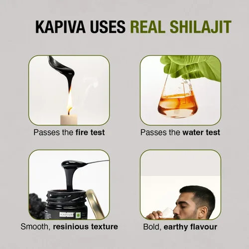 Miniatura 6 de Kapiva Resina Shilajit del Himalaya 100% pura, de alta potencia para hombres y mujeres, 40 porciones de 500 mg 80+ minerales traza, hasta un 70%