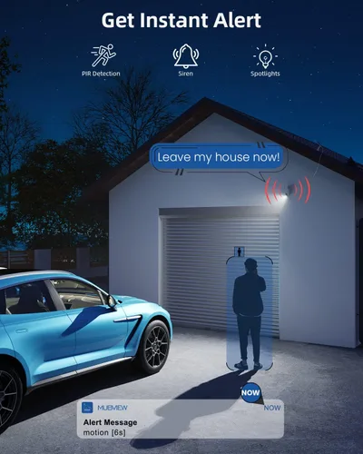 Miniatura 5 de MUBVIEW - Cámaras de seguridad solar inalámbricas para exteriores, cámara de batería de 2K 360° PTZ para exteriores, cámara de seguridad WiFi 2.4Ghz