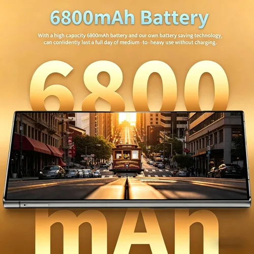Miniatura 4 de Teléfono C24 Ultra desbloqueado, 8 GB+256 GB de gran almacenamiento, teléfono celular Android 14, batería desbloqueada de 6800 mAh, 6.8 pulgadas/5G