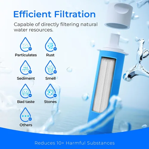 Miniatura 4 de Waterdrop Filtro de agua con popote, sistema de filtración de agua para campamento, purificador de agua potable de supervivencia al aire libre
