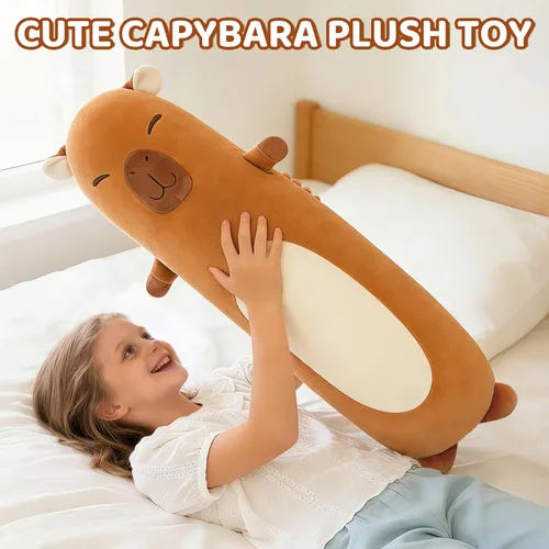 Miniatura 5 de Tianmihou - Almohada de peluche larga de 36 pulgadas con capybara, juguete grande, capybaras de peluche kawaii, peluches suaves gigantes
