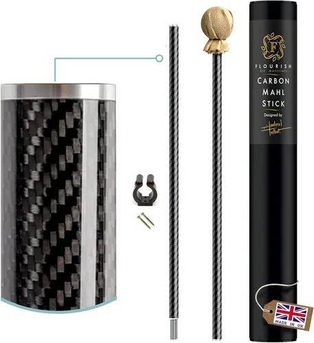 33'' de fibra de carbono Mahl Stick - 3 veces más ligero que la mayoría de los palos Mahl de aluminio. Incluye garantía de 7 años. (2 piezas