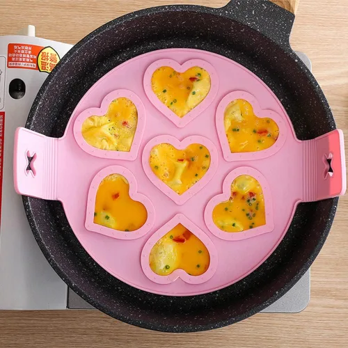 Miniatura 9 de Moldes antiadherentes para panqueques, molde de silicona para huevos fritos, reutilizable, para hacer panqueques, anillo de huevo, herramientas
