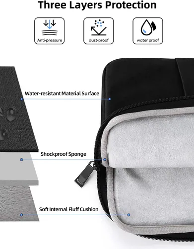 Miniatura 4 de EVICIV Funda para portátil de 19 pulgadas, bolsos de mano protectores 360°, funda para computadora portátil con bolsillo y cremallera para monitor