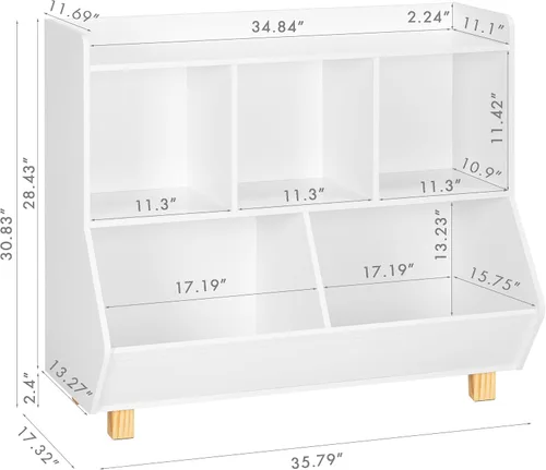 Miniatura 2 de UTEX - Organizador de almacenamiento de juguetes, estantería para niños y almacenamiento de juguetes con patas, organizador de almacenamiento de 5