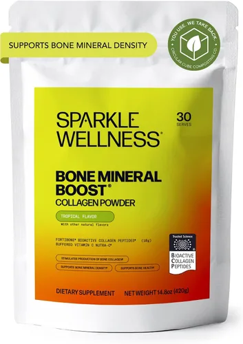 Miniatura 14 de Sparkle Wellness Bone Mineral Boost (Acai Lemonade) [30 porciones] Suplemento de colágeno en polvo Péptidos de colágeno bioactivos FORTIBONE