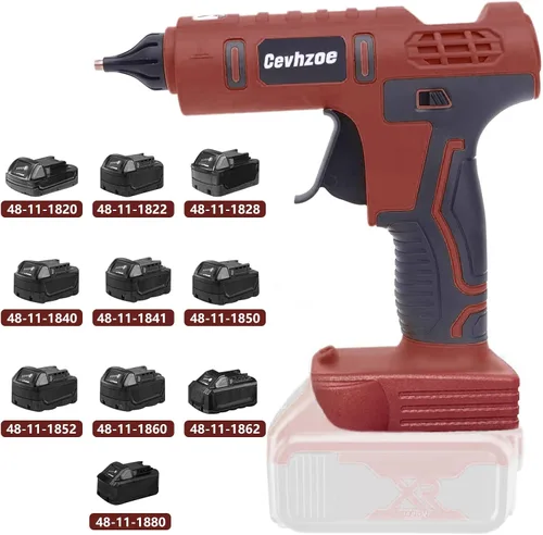 Miniatura 5 de Pistola de pegamento caliente de 100 W, pistola de pegamento inalámbrica para batería de iones de litio de 18 V Milwaukee con 20 barras de pegamento
