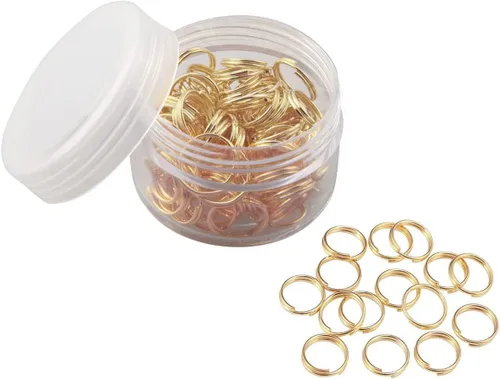 Miniatura 4 de 1 caja de anillos divididos de doble bucle, conectores de mini llaveros para hacer joyas, collares, pulseras, aretes, manualidades