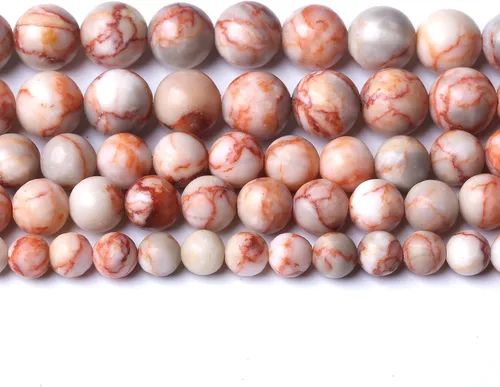 Miniatura 13 de 36 cuentas de calcedonia de jade rojo natural de 25/64 pulgadas (0.394 in), redondas sueltas, piedras preciosas energéticas curativas, para hacer