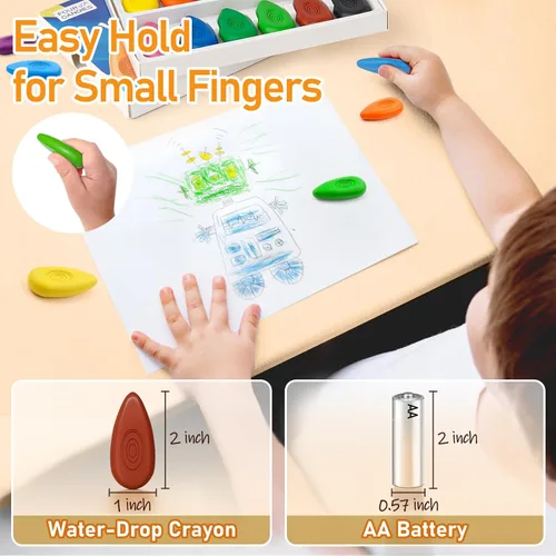 Miniatura 5 de Four Candies - Crayones para niños pequeños, no tóxicos, lavables, irrompibles y fáciles de agarrar, perfectos para manos pequeñas, colorantes y 24