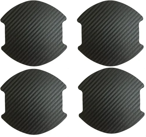 kingsea 4 protectores de arañazos para manija de puerta de automóvil, textura magnética extraíble de fibra de carbono 3D, textura de fibra de