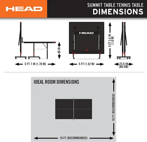 Miniatura 8 de HEAD Summit USA - Mesa de tenis de mesa para interiores, red de grado de competencia, fácil de instalar en 10 minutos, mesa de ping pong con modo