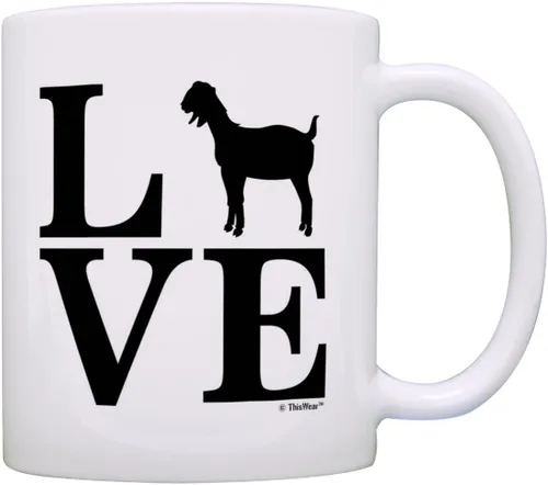 Miniatura 11 de ThisWear Barnyard Farm Animal Goat Love Heart Barn Yard Billy Goat - Taza de café, taza de té, color blanco