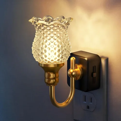 Miniatura 9 de DORESshop Luz nocturna LED, luces nocturnas giratorias que se enchufan a la pared con sensor de luz automática de 3000 K luz nocturna con brillo