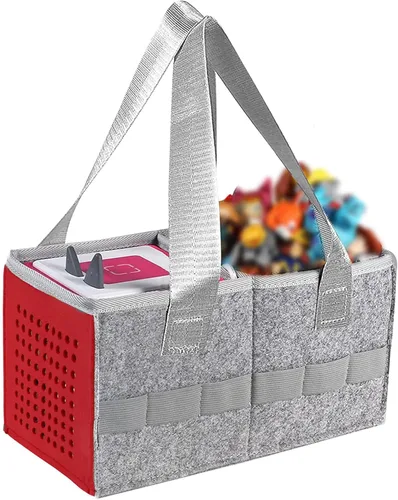 Miniatura 8 de Bolsa de transporte para reproductor de audio Toniebox Starter Set, estuche organizador de fieltro para almacenamiento del Tonie Starter Set Rosa