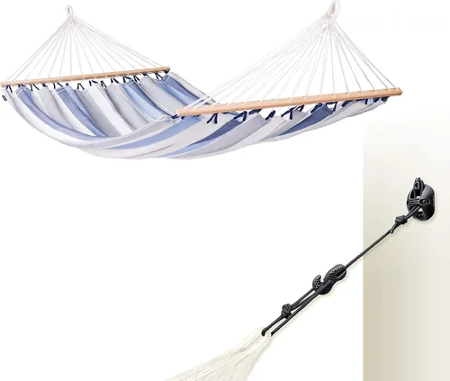 Miniatura 11 de La Siesta® Alisio Hamaca con barra esparcidora, hamaca exterior resistente a la intemperie, hamaca exterior de tela para 2 personas, hamaca para 2