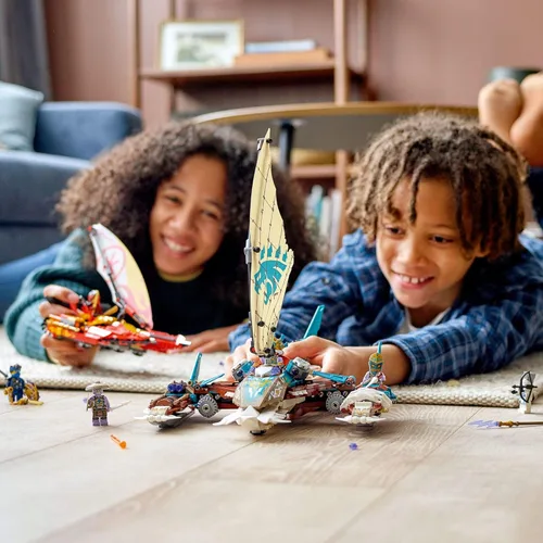 Miniatura 3 de LEGO NINJAGO Catamarán Sea Battle 71748 Kit de construcción; juego ninja con juguetes de catamarán y NINJAGO Kai, Jay y Zane; el mejor regalo