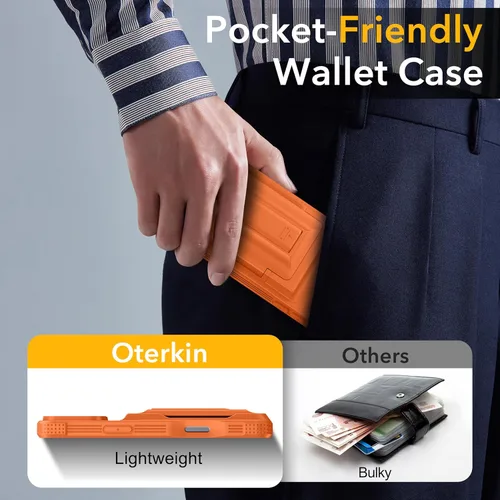 Miniatura 6 de Oterkin Funda tipo cartera para iPhone 17 Pro Max [4-5 tarjeteros] [Soporte] [Protección completa de la cámara] [Bloqueo RFID]