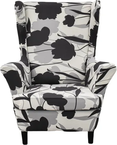 Miniatura 23 de NILUOH Funda para silla Wingback, 2 piezas, fundas elásticas de elastano para silla con respaldo de ala, funda lavable para sillones con respaldo