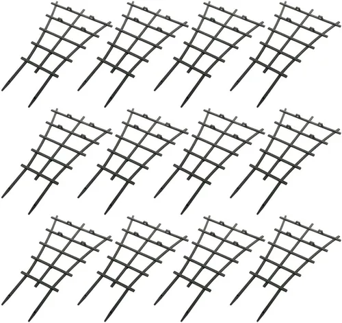12 piezas de jardín DIY mini enrejado de escalada de plástico superpuesto para plantas en maceta, enrejados de jardín para plantas trepadoras en