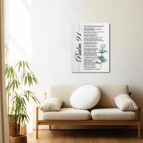 Miniatura 6 de Salmos 91, arte de pared del Salmo 91, versículo de la Biblia, Salmos 91, decoración espiritual, regalo de bautismo de las Escrituras, 14 x 17