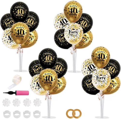 Miniatura 9 de TONIFUL Juego de 6 centros de mesa de globos de color azul marino y plateado para mesa, kit de arco de globos para decoraciones de graduación 2026